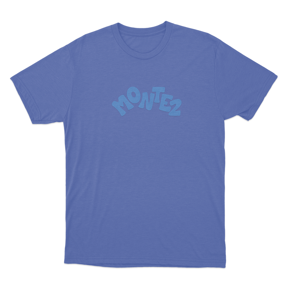 Montez Bubble Logo Unisex T Shirt Blue Montez Bubble Logo Unisex T Shirt Blue