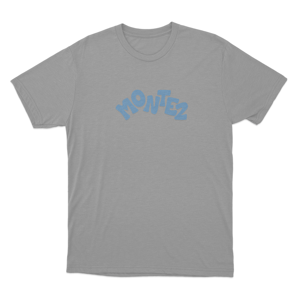 Montez Bubble Logo Unisex T Shirt Grey Montez Bubble Logo Unisex T Shirt Grey