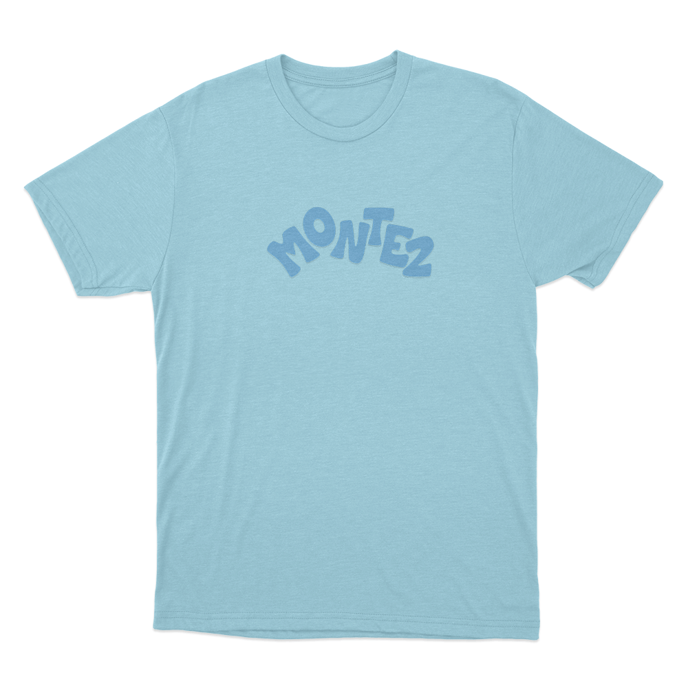 Montez Bubble Logo Unisex T Shirt Sky Blue Montez Bubble Logo Unisex T Shirt Sky Blue