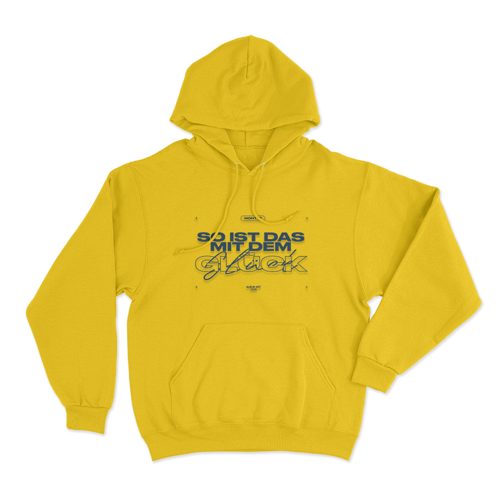 So Ist Das Mit Dem Glück Montez Unisex Hoodie Yellow So Ist Das Mit Dem Gluck Montez Unisex Hoodie Yellow